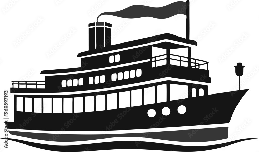 riverboat silhouette vector illustration riverboat silhouette vector illustration