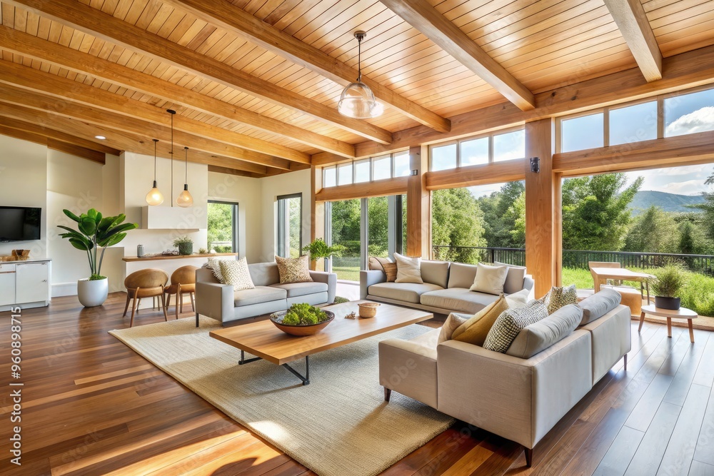 light filled open concept living area airy minimalist wooden accents light filled open concept living area airy minimalist wooden accents