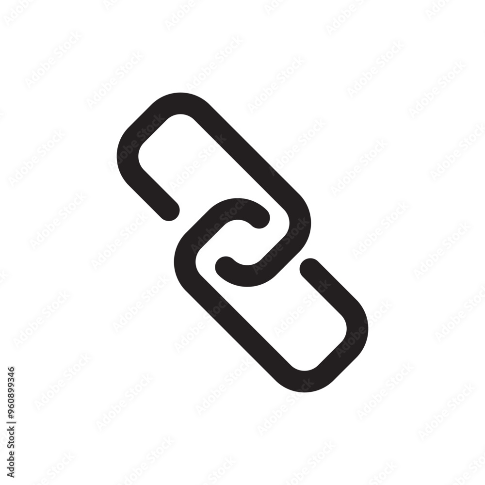 Link icon. Chain connection symbol. Simple black outline. Network connection vector. Link icon. Chain connection symbol. Simple black outline. Network connection vector.