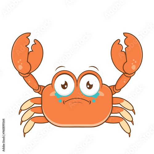 crab scared face cartoon cute