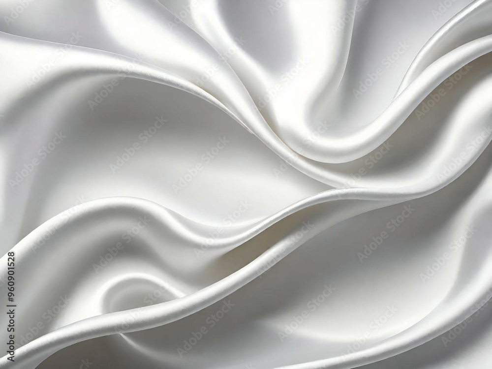 Obraz premium white fabric wave background.