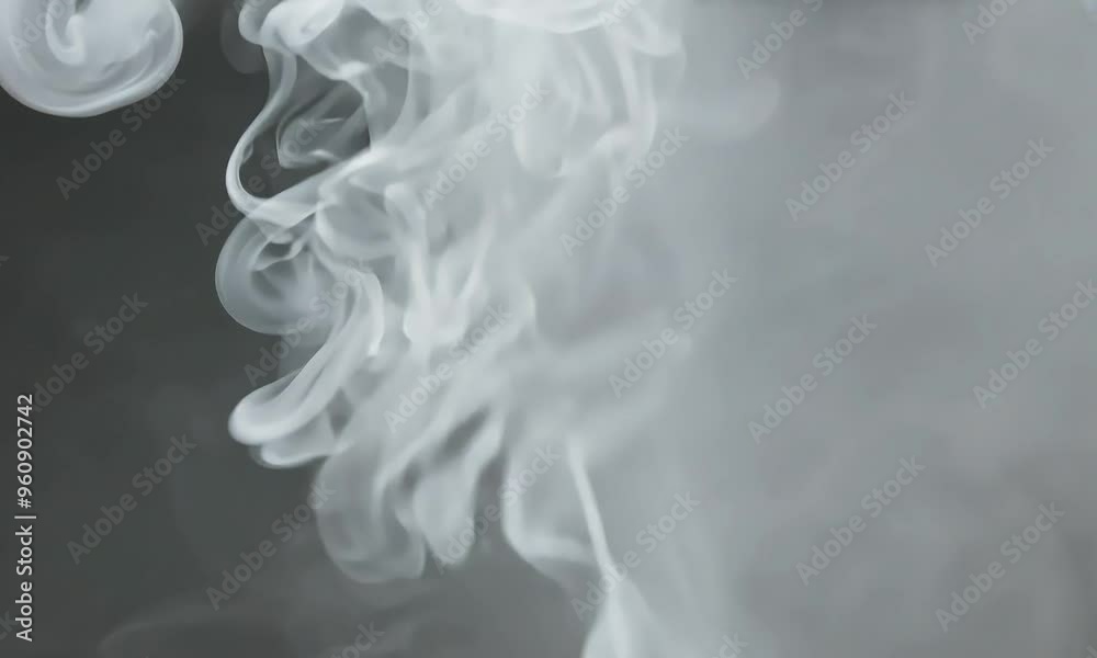 Abstract Smoke Swirls: A captivating image of swirling smoke, captured in mesmerizing detail, evokes a sense of ethereal beauty and mystery. The delicate tendrils of white smoke dance against a dark b