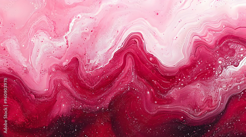 Abstract Pink and Red Swirls Acrylic Pour Art Abstract Pink and Red Swirls Acrylic Pour Art