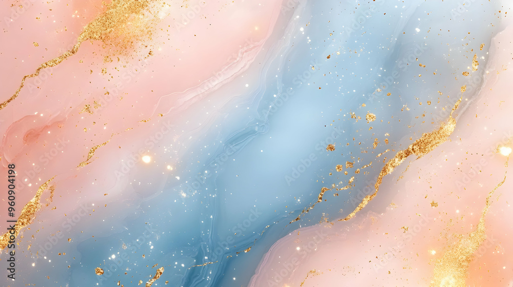 Fototapeta premium Abstract Blue Pink Gold Glitter Marble Texture Background