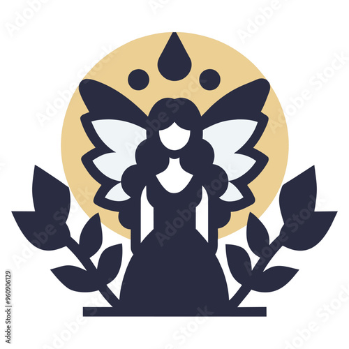 An intricate paper quilled fairy with delicate wings stands gracefully among lush leaves illuminated by a soft glowing backdrop symbolizing enchantment