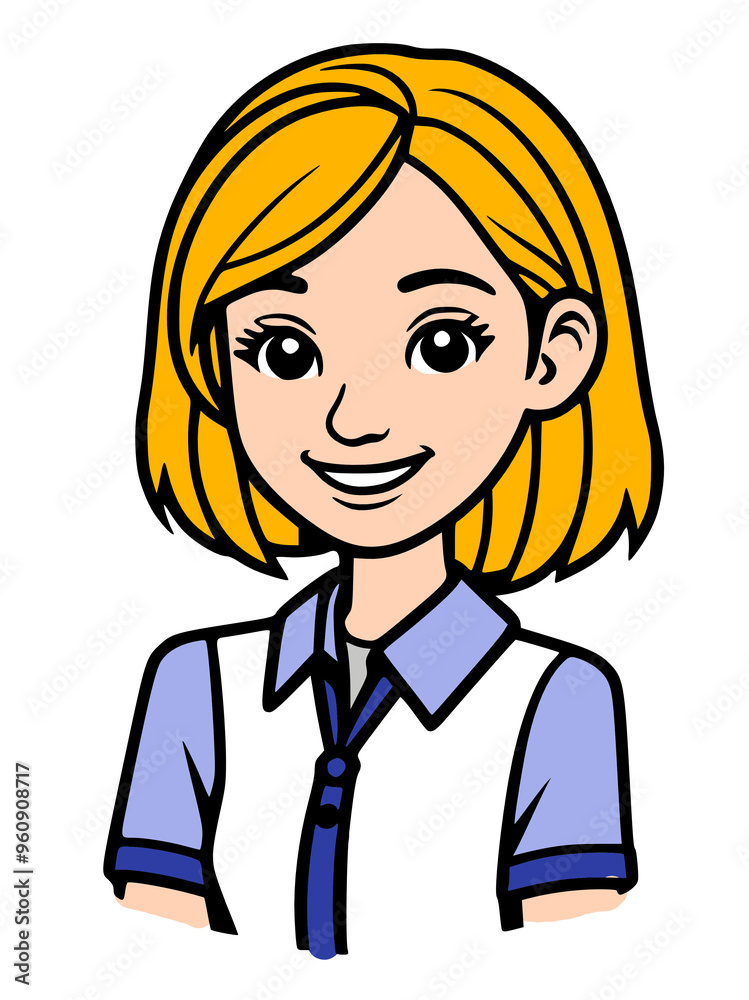 young woman smiling cartoon character illustration graphic design young woman smiling cartoon character illustration graphic design