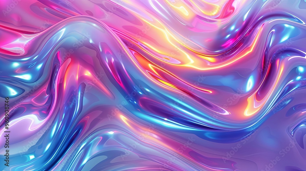 Abstract Liquid Swirls with Holographic Iridescent Colors Abstract Liquid Swirls with Holographic Iridescent Colors