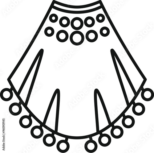 This icon represents a woman's skirt with coins, suggesting a belly dancer costume