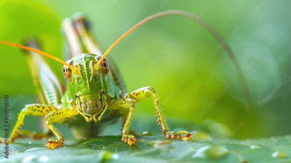 A close-up image of a green bug with orange antennae and legs, A close-up image of a green bug with orange antennae and legs,