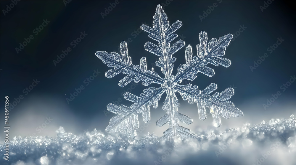 Macro Photography of a Snowflake on Snow Macro Photography of a Snowflake on Snow