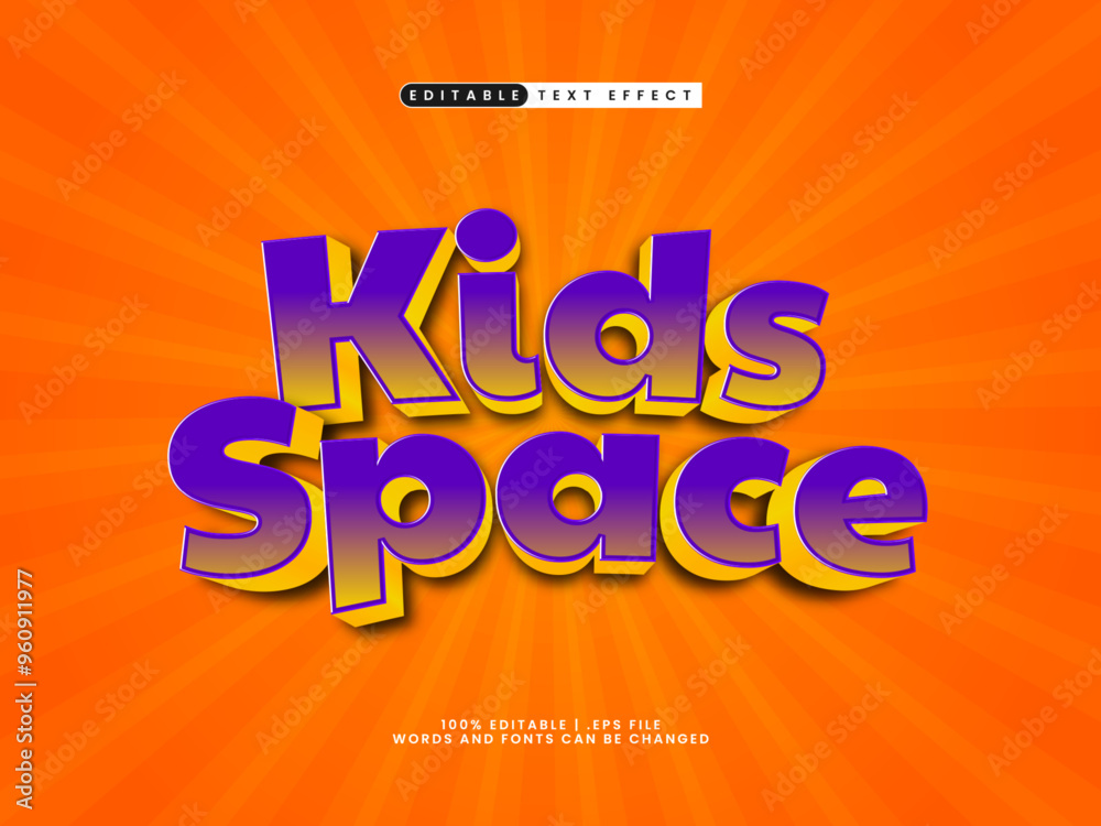 kids space editable text effect in game and kids text style kids space editable text effect in game and kids text style