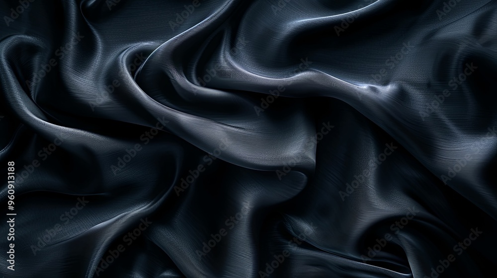Abstract Draped Dark Blue Satin Fabric Texture Abstract Draped Dark Blue Satin Fabric Texture