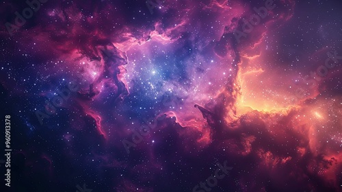 A vibrant nebula in the cosmos with a multitude of stars