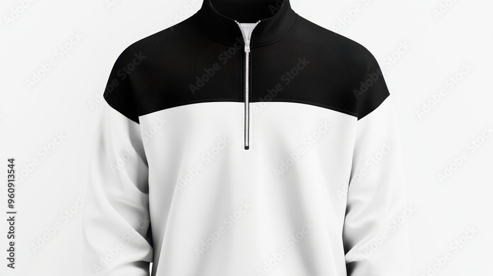 Black and White Quarter Zip Sweatshirt Mockup Black and White Quarter Zip Sweatshirt Mockup