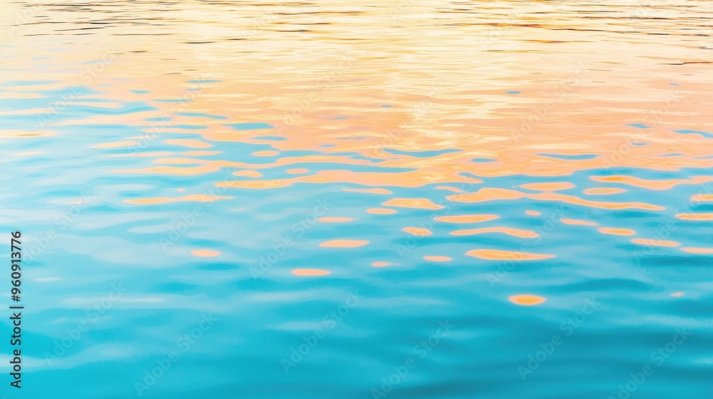 Abstract Water Texture with Soft Reflections of Orange and Blue Abstract Water Texture with Soft Reflections of Orange and Blue
