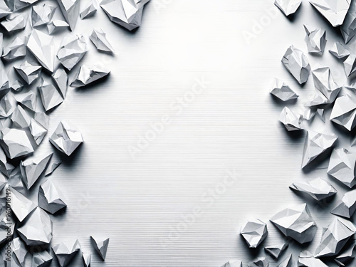 white paper cubes on a gray background.