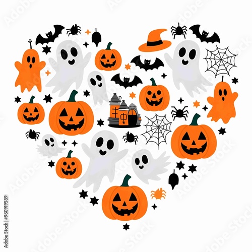 Happy Heart Halloween Illustrations