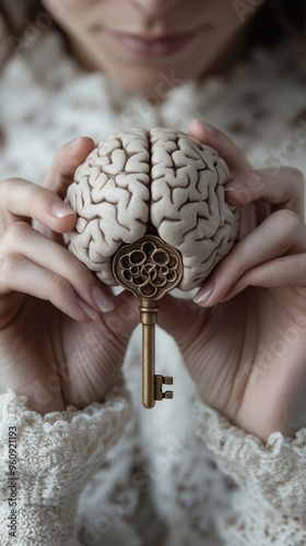 Neuroscientific approach: psychology and psychoanalysis, psychological processes, neuroscience in diagnosing and treating mental health conditions of the brain. photo