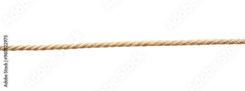 Hemp rope on white background. Organic material