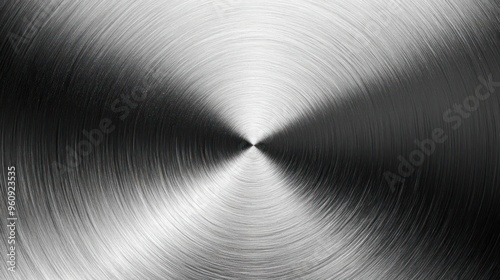 Black and white photo of a wavy metal surface with a tunnel or corridor extending from the center.