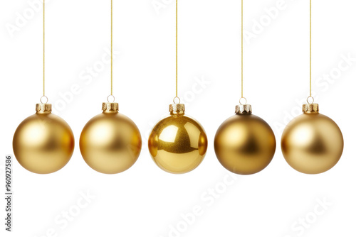 PNG Christmas balls gold decoration hanging.