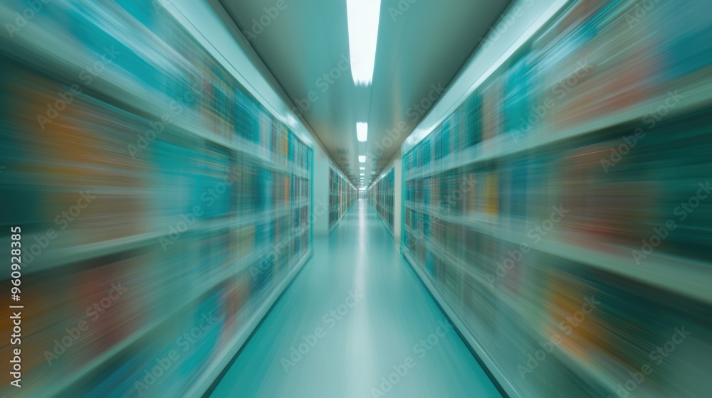 The interior of a library showcases shelves lined with books, creating a serene atmosphere for reading and study The interior of a library showcases shelves lined with books, creating a serene atmosphere for reading and study