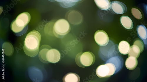 Blurred natural green background - bokeh glare. Generative AI