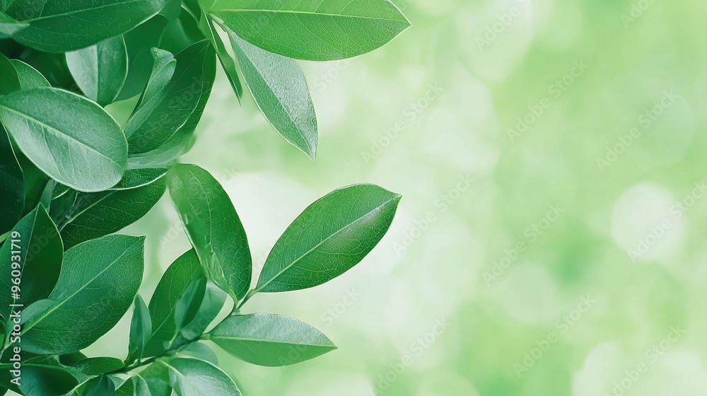 Green Leaf Background with Bokeh Effect Green Leaf Background with Bokeh Effect