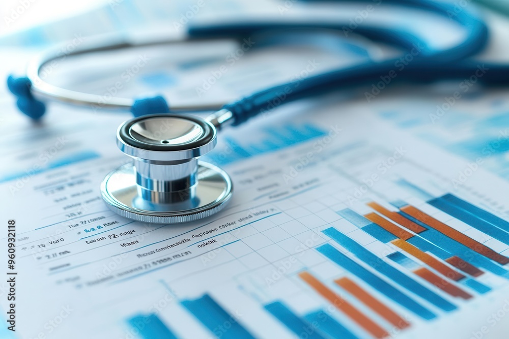Healthcare industry analysis report on financial trends, market growth, and profit margins, symbolizing strategic planning, photo-realistic Healthcare industry analysis report on financial trends, market growth, and profit margins, symbolizing strategic planning, photo-realistic