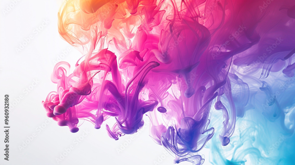 Abstract splash wallpaper from ink color mix. Stunning abstract image of colorful ink swirling in water, showcasing a mesmerizing blend of blue, pink, and yellow hues. Abstract splash wallpaper from ink color mix. Stunning abstract image of colorful ink swirling in water, showcasing a mesmerizing blend of blue, pink, and yellow hues.