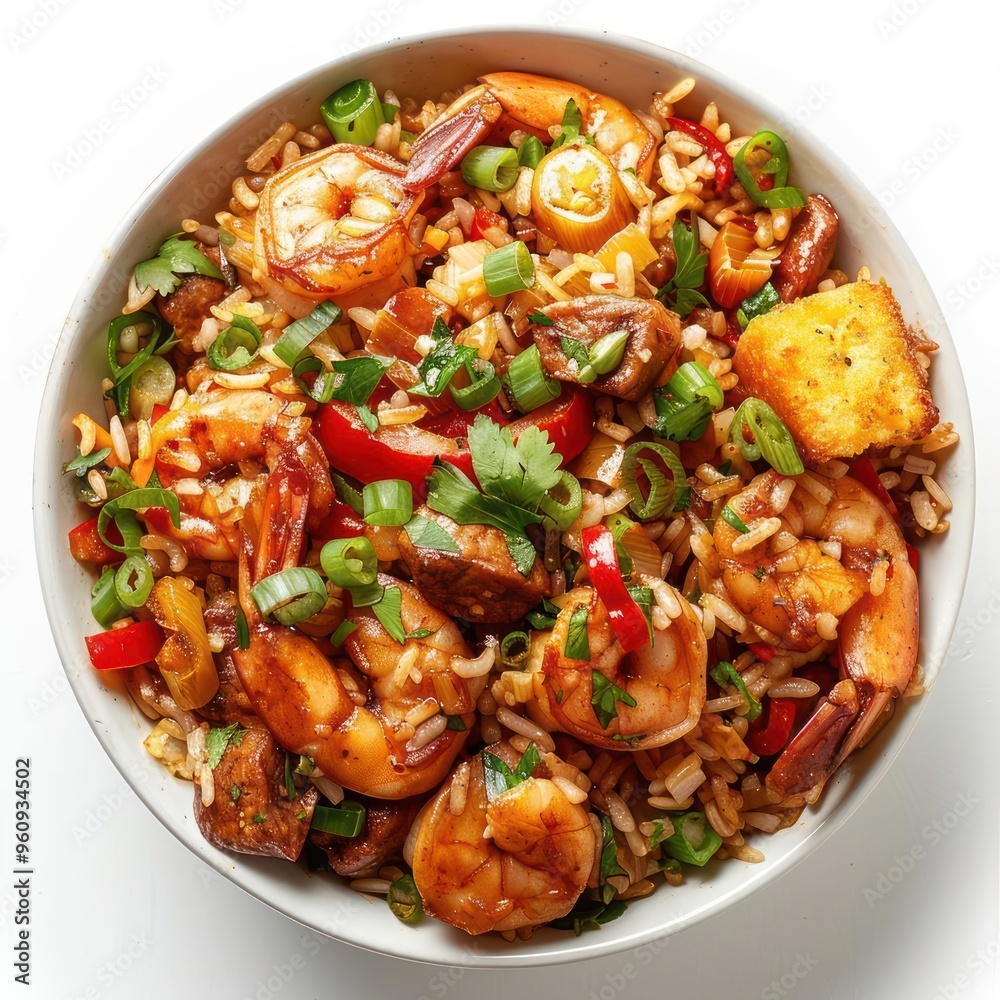 A delicious and appetizing shrimp and rice dish. A delicious and appetizing shrimp and rice dish.