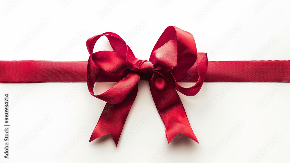 Red ribbon bow isolated on white background Red ribbon bow isolated on white background