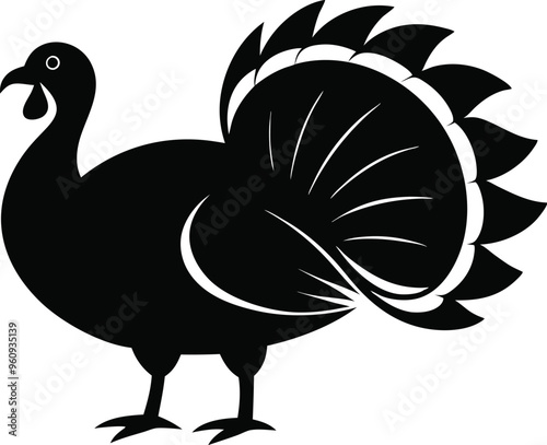 turkey vector illustration silhouette vector illustration black and white 