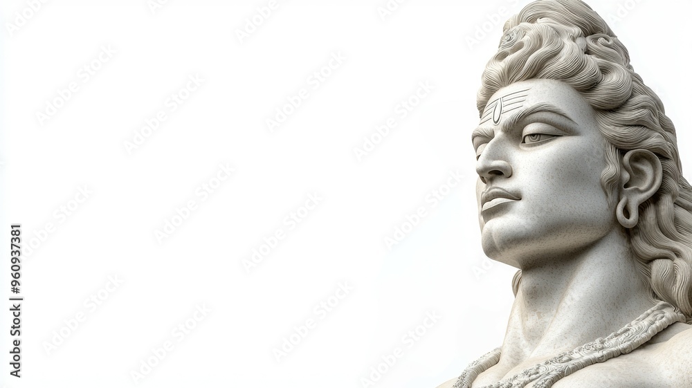 A statue of a man with a beard and a necklace A statue of a man with a beard and a necklace