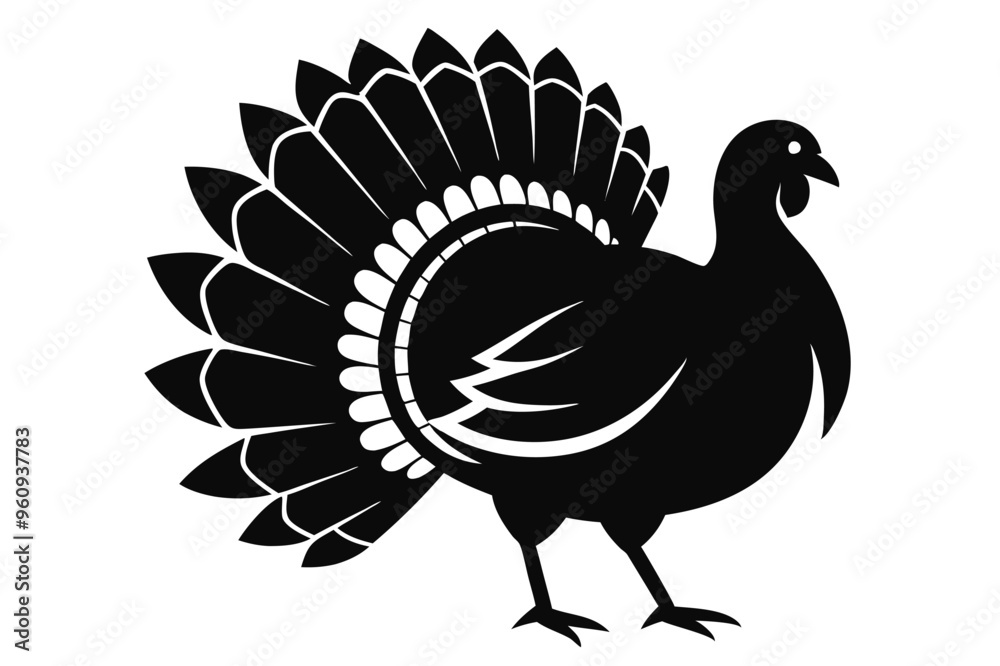 turkey vector illustration silhouette vector illustration black and white turkey vector illustration silhouette vector illustration black and white