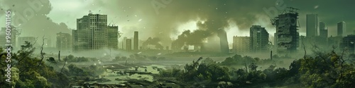 Dramatic post-apocalyptic landscape photo