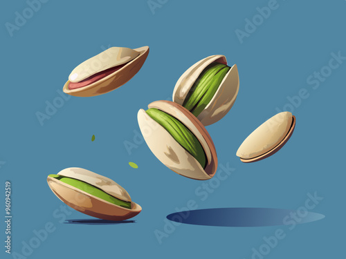 Falling pistachio nuts