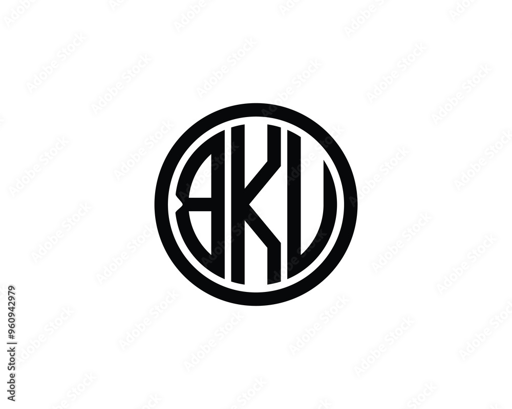 BKU logo design vector template. BKU