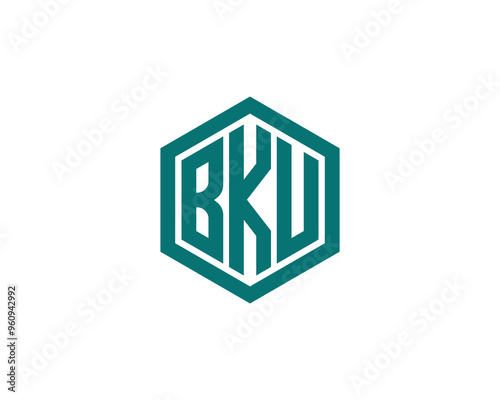 BKU logo design vector template. BKU