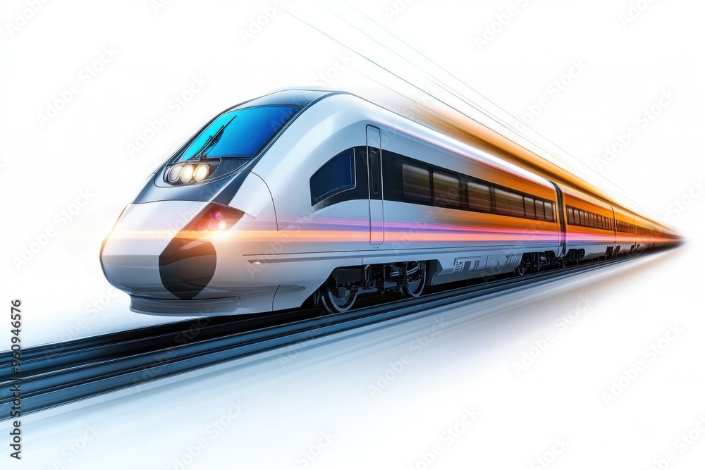 Fototapeta premium High-Speed Train in Motion.