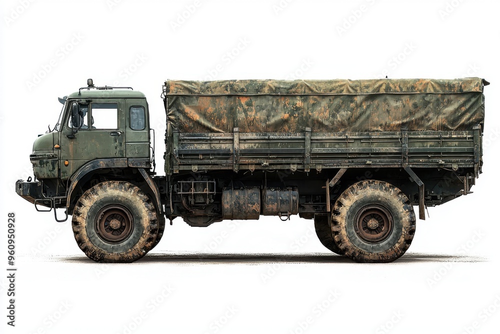 Military Truck with Canvas Cover. Military Truck with Canvas Cover.