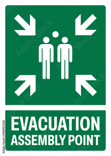 ISO emergency and first aid safety signs text variation_evacuation assembly point size a4/a3/a2/a1	
