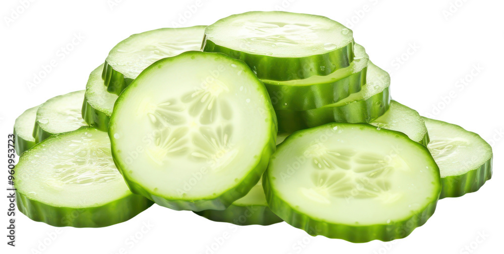 PNG Fresh sliced cucumber on white PNG Fresh sliced cucumber on white