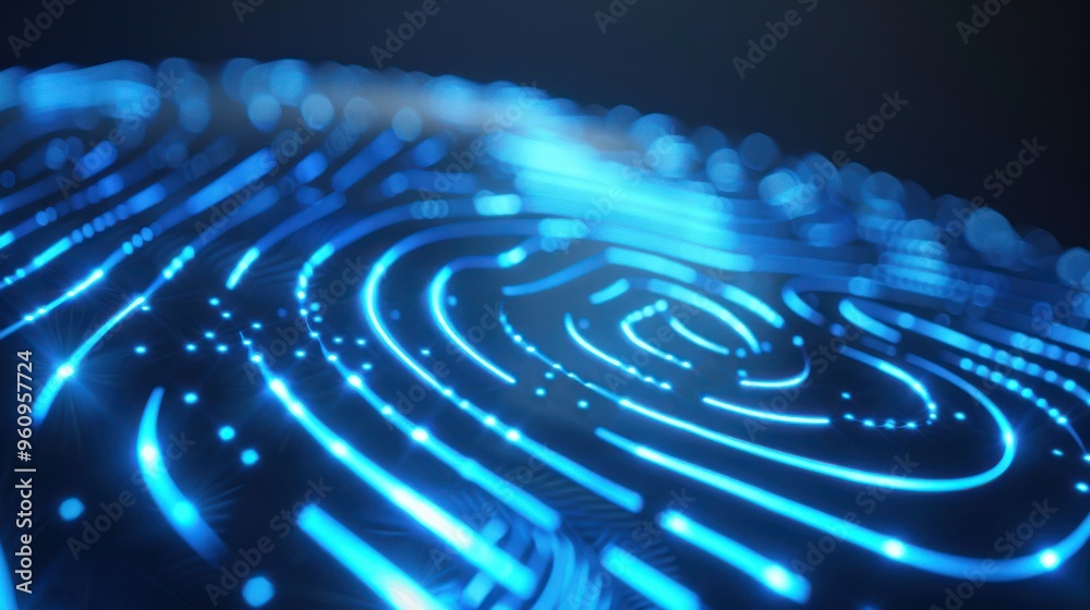 Fototapeta premium Abstract Digital Fingerprint Illustration