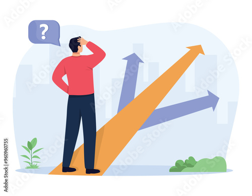 Choice abstract concept vector illustration. Decision making, finding solution, multiple possibilities, freedom of choice, difficulty of choosing, management abstract metaphor.