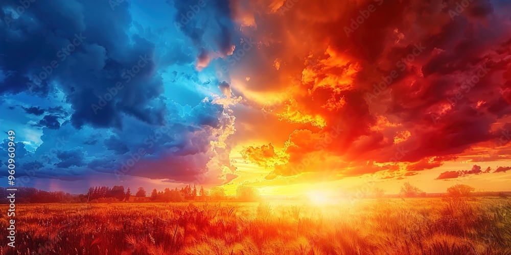 Fototapeta premium fire in the sky