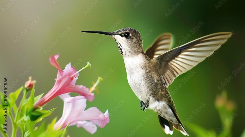 Naklejka premium Hummingbird in Flight, A Moment of Grace