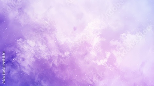 Purple and White Clouds with Stars