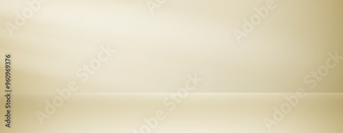 Beige studio room design concept. Light brown platform display background. Wall and floor surface backdrop for presentation, mockup template, product showcase. Soft smooth gradient wallpaper. Vector
