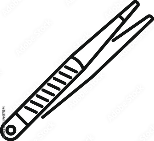 This simple tweezers icon represents the concept of plucking eyebrows for beauty purposes